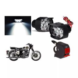 Cartronics 9 Led Shilon Fog Light White With On/Off Swich For Royal Enfield Classic 350/500-18