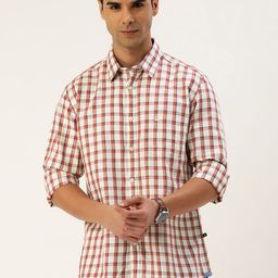Parx Pure Cotton Slim Fit Tartan Checked Casual Shirt-picture-47