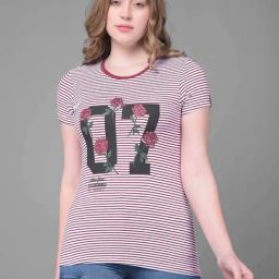 Dollar Pink Cotton Striped Sports T-Shirt-image-21