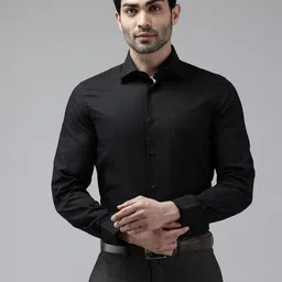 Blackberrys Men Self Checked Pure Cotton Slim Fit Formal Shirt-image-45