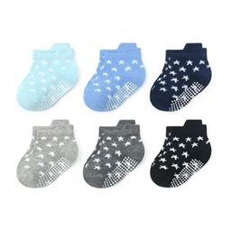 MOMISY Kids Pack Of 6 Cotton Anti-Skid Ankle-Length Socks-image-20
