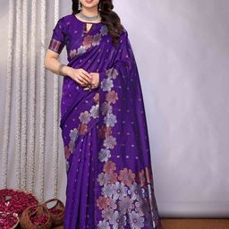 VISHNU CREATIONS Woven Design Pure Silk Banarasi Saree-picture-54