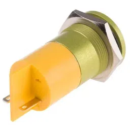 RS PRO Yellow Panel Mount Indicator 220V AC, Mounting Hole Size 22 mm, Termination Type Faston, Solder Lug, IP Rating IP67, Model No 8987769 image 2