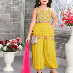 Tulsi Creation Kids-Girls Yellow Clothing Set-image-58