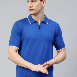 Pierre Carlo Men Solid Polo Collar T-shirt-image-50