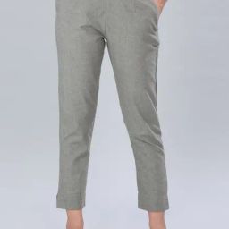 Aurelia Grey Cotton Cigarette Pants-image-16