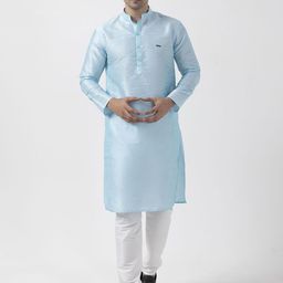 DEVOILER Men Regular Dupion Silk Kurta with Pyjamas-13
