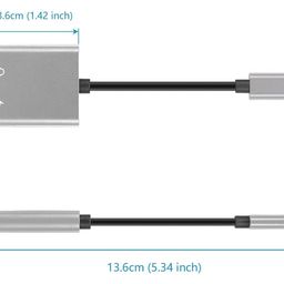 USB-C to 3.5mm Audio + Charging Adapter, 2-in-1 Type-C to AUX and PD Charger for Samsung, Pixel, OnePlus, iPad Pro, Android Phones/Tablets (No Call Support) image 5