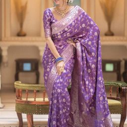 VILLE FASHION Woven Design Zari Art Silk Kanjeevaram Saree-14