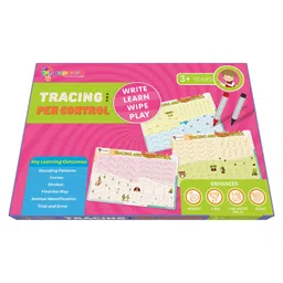 Popcorn Tracing and Pen Contro Reusable Activity Mats with 2 Marker Pens - Multicolour-picture-34