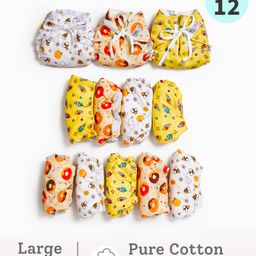 SuperBottoms DryFeel Langot for New Born Baby  Fully Waterproof  100% Cotton  Large  Pack of 12-10