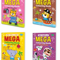 Set of 4 Mega Colouring Books | My Pink Mega Colouring Book, My Yellow Mega Colouring Book, My Brown Mega Colouring Book and My Purple Mega Colouring Book | The Ultimate Collection of Colorful Adventures - English-15