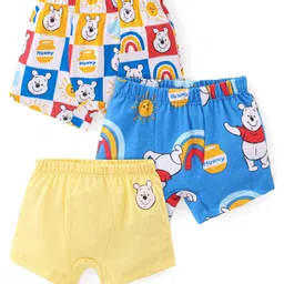 Babyhug Disney Single Jersey Knit Briefs With Winnie The Pooh Graphics Pack Of 3 - Yellow Blue & White-picture-7