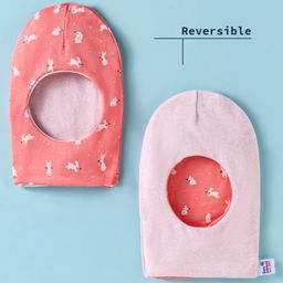 Ben Benny Interlock Knit Reversible Monkey Cap With Bunny Print Pink - Diameter 10.5 cm-22