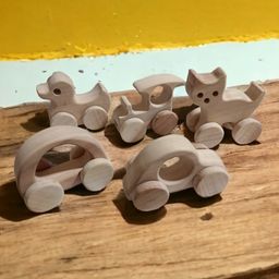 neemtoys Pack of 5 Toys Unique Wheel Toys for Growing Toddlers- Made from Pure & Seasoned Neem Wood-12
