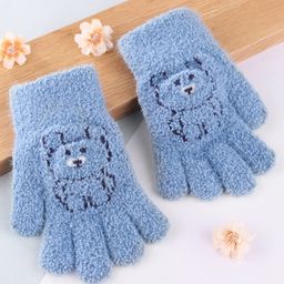 Babyhug Gloves with Bear Design - Light Blue-picture-21