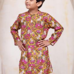 Tura Turi Boys Printed Art Silk Kurta Sets-image-96