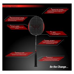 Woke XLS960 Badminton Racket Isometric Aluminum Head Shape, high Tempered Shaft, Ideal for Beginners & Intermediates with String Tension (20lbs-24lbs) Suitable for All Ages Youth & Adults (XLS960) image 2