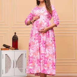Moda Rapido Women Floral Printed Maternity Anarkali Kurta-image-68