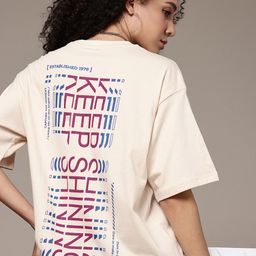 The Roadster Life Co. Typography Printed Drop-Shoulder Pure Cotton Oversized T-shirt-picture-34