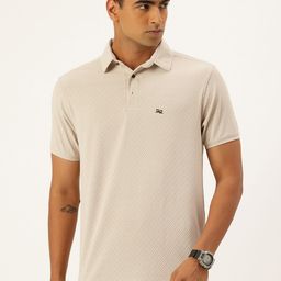 FIFTY TWO Geometric Self Design Polo Collar Dri-FIT Training or Gym Sports T-shirt-picture-34