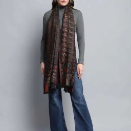 Monte Carlo Black Printed Regular Fit Stole-picture-39