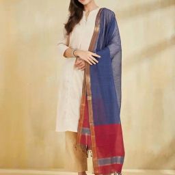 Fabindia Blue Regular Fit Woven Dupatta-picture-20