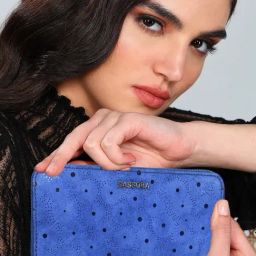 SASSORA LARA Navy Leather Printed Wallet-picture-35