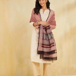 Fabindia Beige Regular Fit Printed Dupatta-picture-29