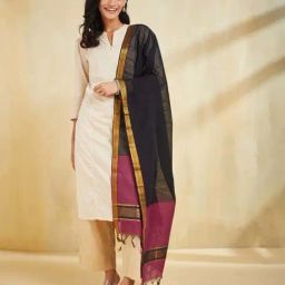 Fabindia Black Regular Fit Woven Dupatta-picture-17