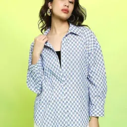 Campus Sutra White Regular Fit Embroidered Shirt-picture-9
