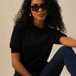 Globus Black Cotton Solid Sweaters-picture-12