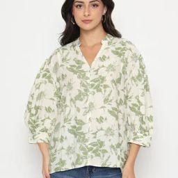 Madame Green Regular Fit Printed Top-image-47