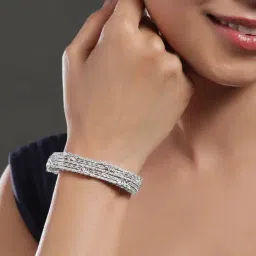 Rubans Rhodium Plated White Bracelet for Women-picture-9