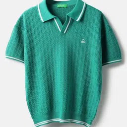 United Colors of Benetton Boys Solid Polo Collar Pure Cotton T-shirt-picture-27