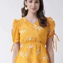 KASSUALLY Yellow Printed Top-picture-27