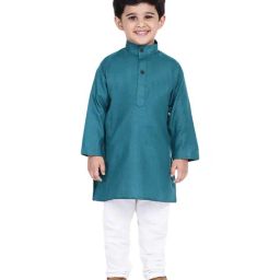 BownBee Kids Blue Cotton Kurta & Pajamas-image-81