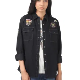 Royal Enfield Black Cotton Denim Shirt-image-84