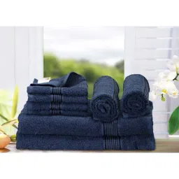 LORENA [8pc] 100% Cotton Super-Soft Terry Towels -2pc Bath, 2pc Hand, 4pc Face (d`ross) solid-multi-47