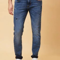 Being Human Navy Slim Fit Distressed Jeans-image-99