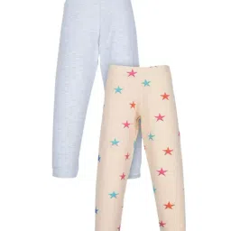 Plum Tree Kids Grey & Peach Printed  Leggings (Pack of 2)-image-98