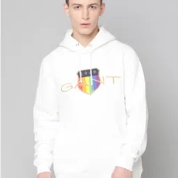 GANT White Full Sleeves Hooded Sweatshirt-image-74
