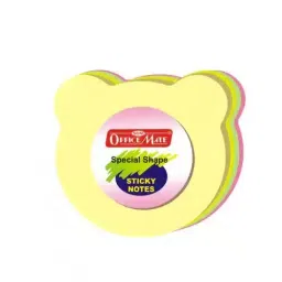 Soni Office Mate Fluorescent Sticky Notes Teddy Shape, Size 3x3 inch (76x76 mm) 100 Sheets Multicolor for Office, School & Home-image-85