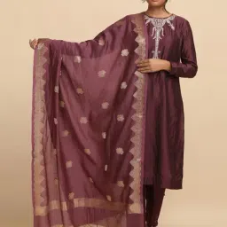 Folksong By W Purple Cotton Woven Pattern Dupatta-picture-21