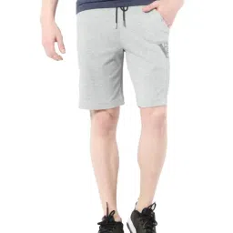 Van Heusen Athleisure Regular Fit Smart Tech Easy Stain Release Solid Knit Shorts - Grey Melange-picture-21