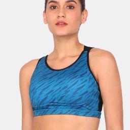Zelocity by Zivame Blue Non Wired Non Padded Sports Bra-image-9
