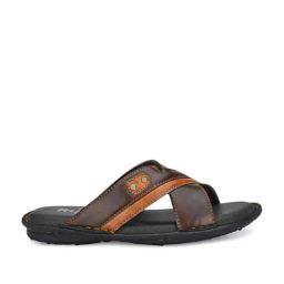 El Paso Men's Brown Cross Strap Sandals-image-56