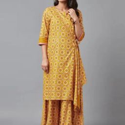 W Yellow Floral Print Jumpsuit-image-67