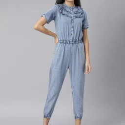 StyleStone Blue Textured Jumpsuit-43