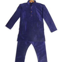VASTRAMAY SISHU Blue Straight Fit Kurta Set-image-91